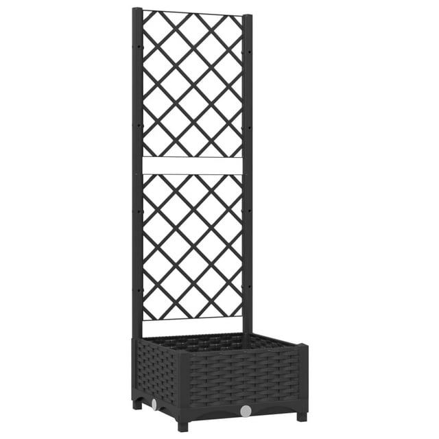 Maceta de jardín VidaXL negra con enrejado de polipropileno de 40 x 40 x 121 cm