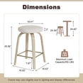 thumbnail image 2 of CQSXDA Backless Swivel Bar Stools Set of 2, Comfortable Fabric Upholstered 26 Inch Height Stools Ideal for Restaurants and Homes，Beige, 2 of 9