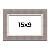15x9 Frame Grey Real Wood Picture Frame Width 2.75 Inches | Interior Frame Depth 0.5 Inches | Linus
