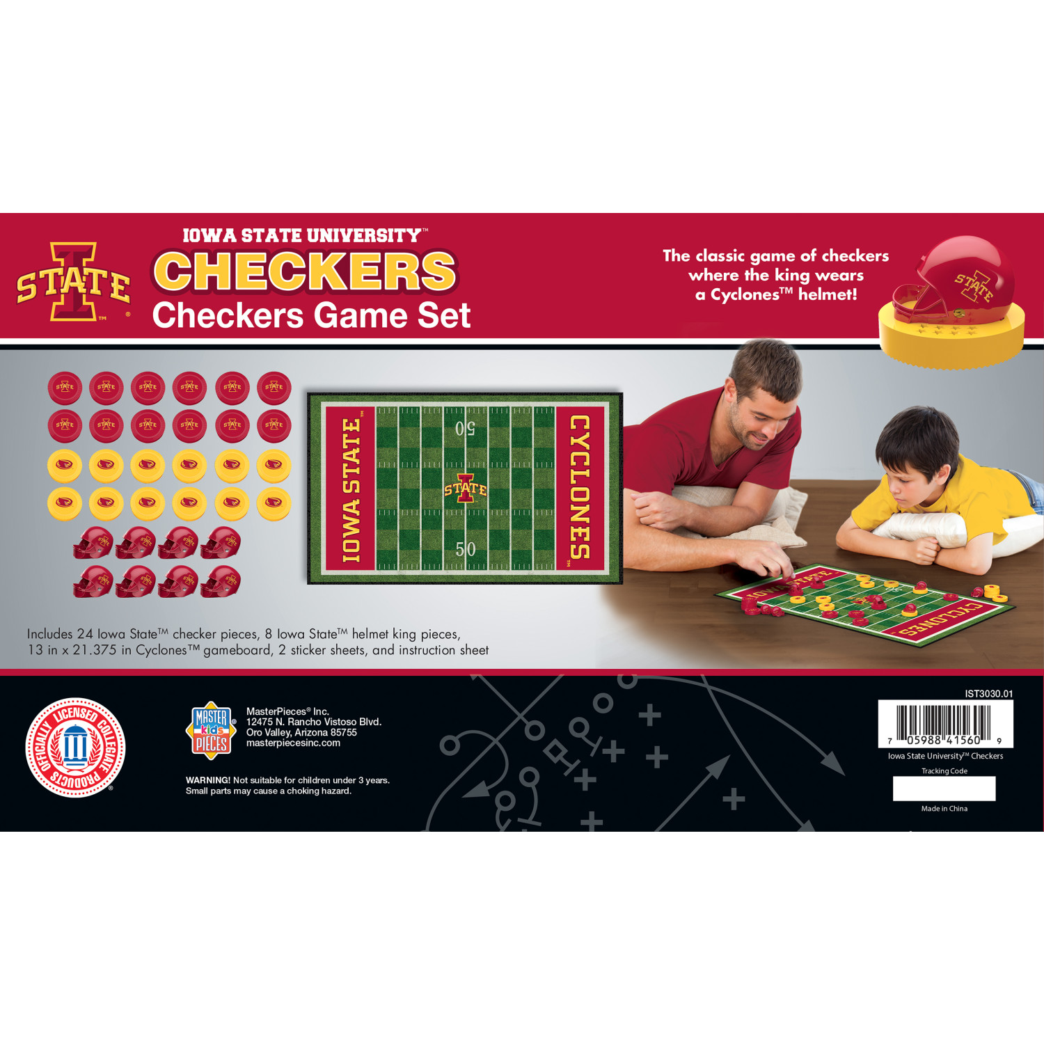 MasterPieces Officially licensed NCAA Iowa State Cyclones Checkers Board Game for Families and Kids ages 6 and Up