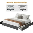 thumbnail image 7 of Platform Bed Frame, Fabric Upholstered with 4 Storage Drawers, No Box Spring Needed, Wooden Slats Support, Noise Free, Easy Assembly, Dark Grey(King), 7 of 7