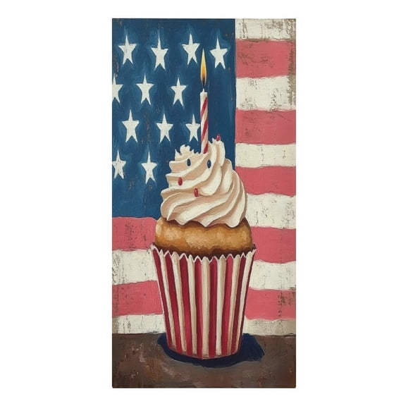 RKSupls Patriotic Cupcake Candle Celebration Microfiber Beach Towel Absorbent Compact Towels for Swimming Pool Beach Travel Things for Vacation Essentials Adult Gift,61.4×30.3Inch