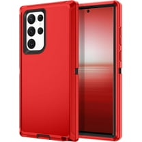 Designed for Samsung Galaxy S23 Ultra Heavy Duty Case, Triple Layer Protection Shockproof Dropproof Dustproof Anti-Scratch Phone Case Cover for Samsung Galaxy S23 Ultra,Red