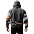 thumbnail image 5 of Men Hooded Pullover Sweatshirt Long Sleeve Raglan Camouflage Print Casual Drawstring Hoodie Kangaroo Pocket Top Dark Gray 2XL, 5 of 5