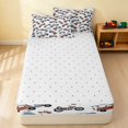 thumbnail image 4 of Erosebridal Truck Zipper Twin Comforter Sets with Fitted Sheet and 2 Pillowcases, Motorcycle Zipper Bedding Set, Truck Motorcycle, Reversible, 4 of 7