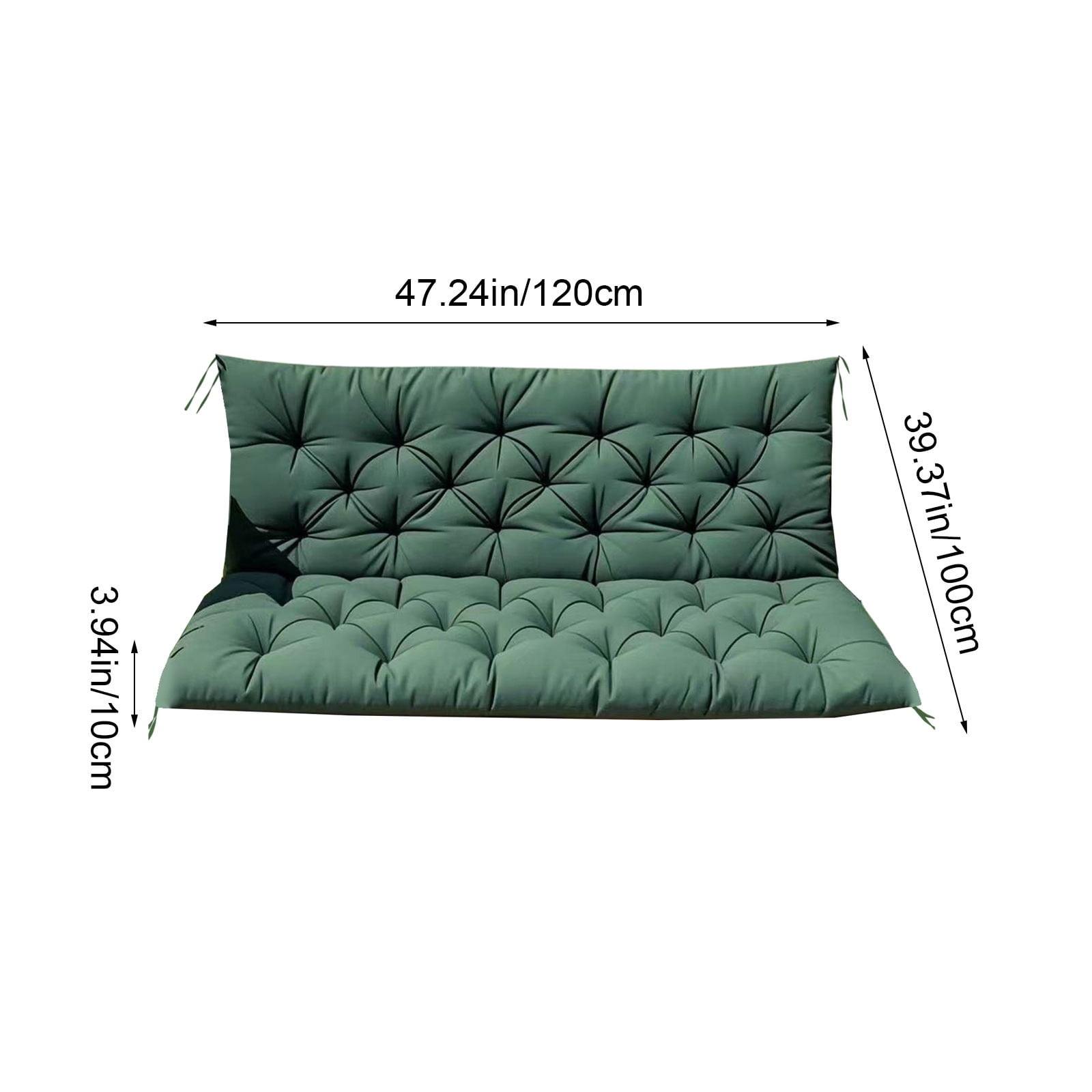 YOTQUSKI Outdoor Swing Cushions,Waterproof Swing Cushions 3 Seater Replacement with Backrest,Outdoor Thickened Bench Cushion with Ties for Porch,Patio,Backyard,Garden and Lawn