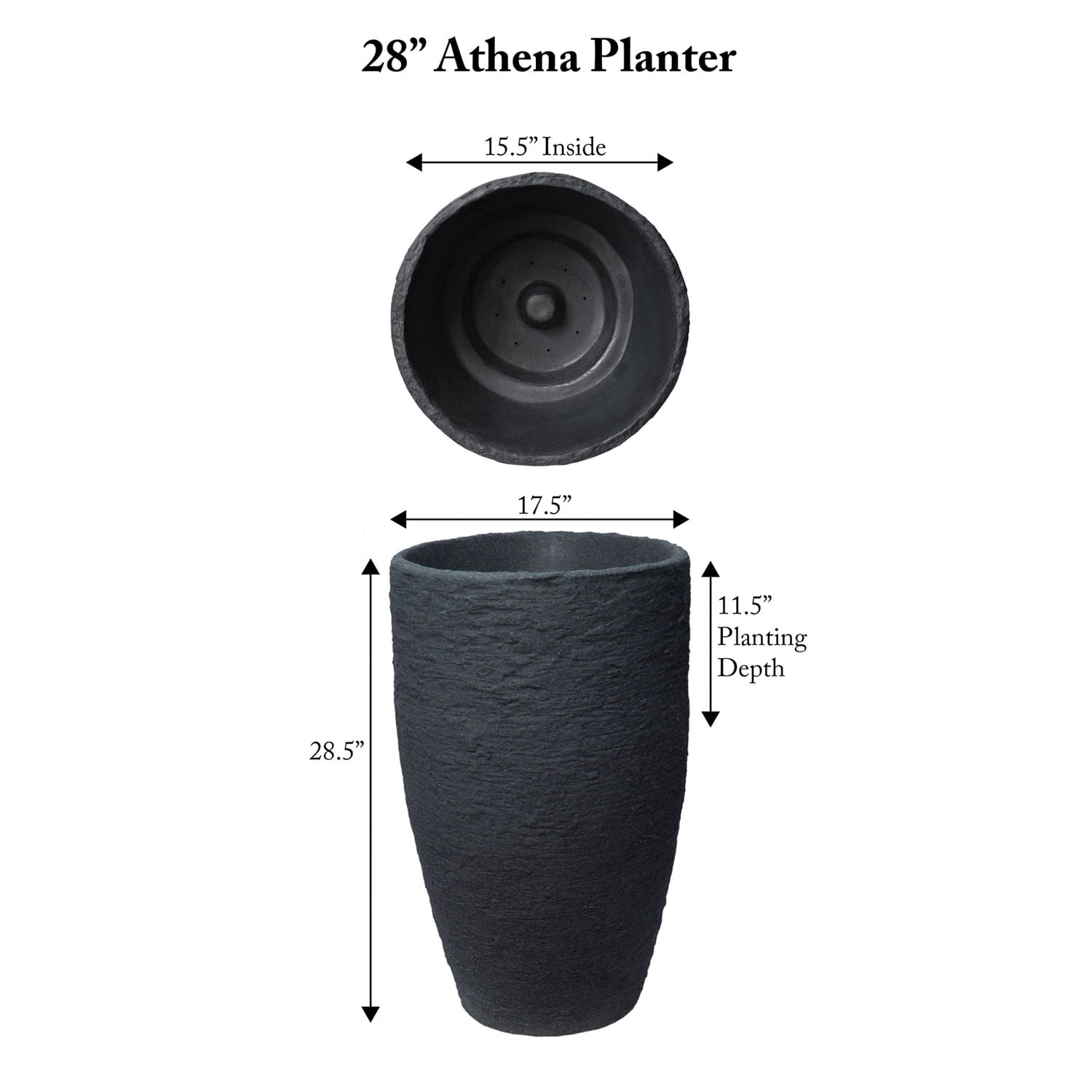 Algreen Products Athena 28.5" Self-Watering Flower Pot & Planter, Brown