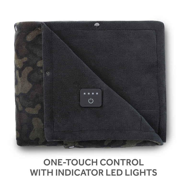 Sunbeam Cordless, On-The-Go Electric Heated Throw Blanket, Camo Green -  Walmart.com