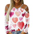 thumbnail image 2 of ICHUANYI Liquidación Blusa de manga larga sin tirantes con cuello en V y hombros descubiertos para mujer ICHUANYI WER202308244782, 2 of 5