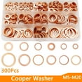 thumbnail image 6 of XUKEY 300x Car Assorted Solid Copper Engine Washers Crush Seal Flat Ring Gasket Kit Set 12 Size M5 - M20 W/ Box, 6 of 9