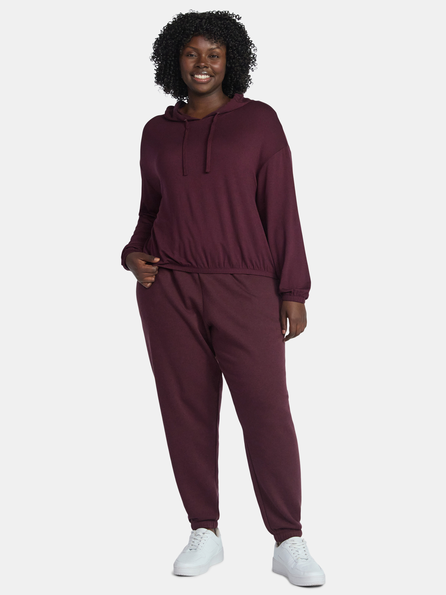Terra & Sky Women's Plus Luxe Fleece Hoodie, Sizes 0X-5X