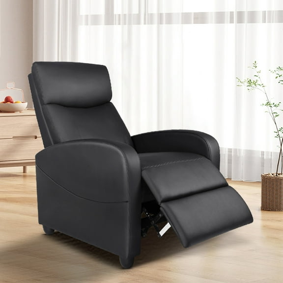 GIANNA Massage Recline Chair with Padded Seat and Massage Backrest, Black