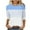 Light Blue, variant on Shirts for Women under $5 3/4 Sleeved Round Neck Loose Blouses Printed T-Shirt Dark Blue