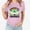 Pink, variant on LSLJS Ladies Saint Patrick's Day Printed T-shirt With Round Neck and Short Sleeved Top, Gifts for Women