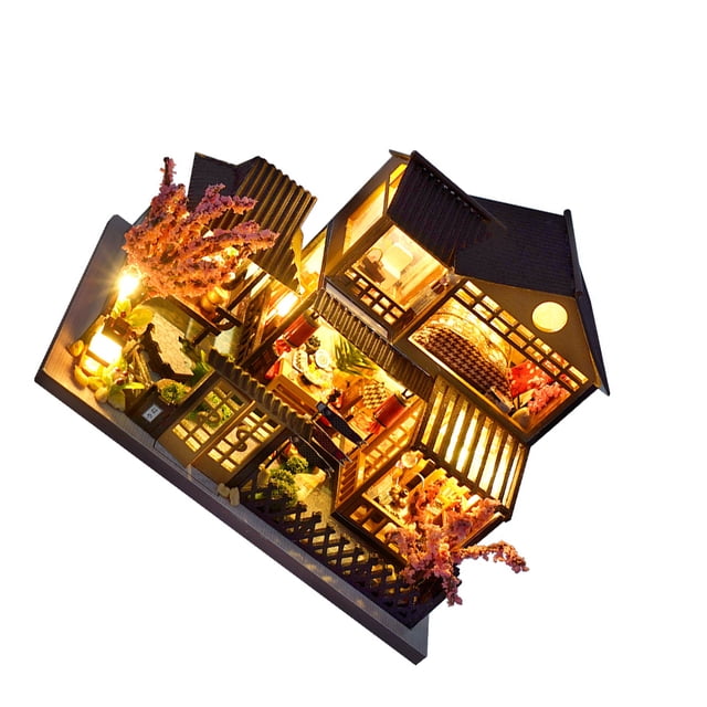 Unatoiry DIY Miniature Dolls House Kit Innovative With Furniture And LED Light Innovative Room DIY Doll House TC14 1Set