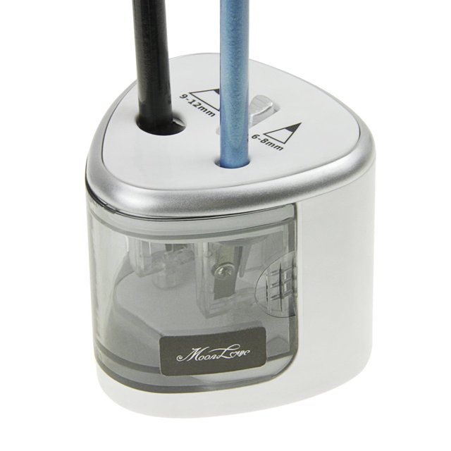 RUIXIB Pencil Sharpener Battery Operated Electric Pencil Sharpener Silver Pencils Sharpener Automatic Pencil Cutter for Kids Adults Artists Office Pencil Sharpeners (Batteries not included)
