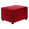 thumbnail image 1 of Funda de otomana elástica rectangular con cubierta deslizante para reposapiés, se adapta a longitudes de 50-76 cm, tamaño S-grande, color rojo vino, 1 of 6