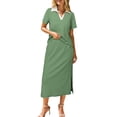 thumbnail image 3 of Jaimenalin Women'S Skirt Sets 2 Piece Outfits Summer Casual Striped Short Sleeve Skirt and Top Set Green S, 3 of 9