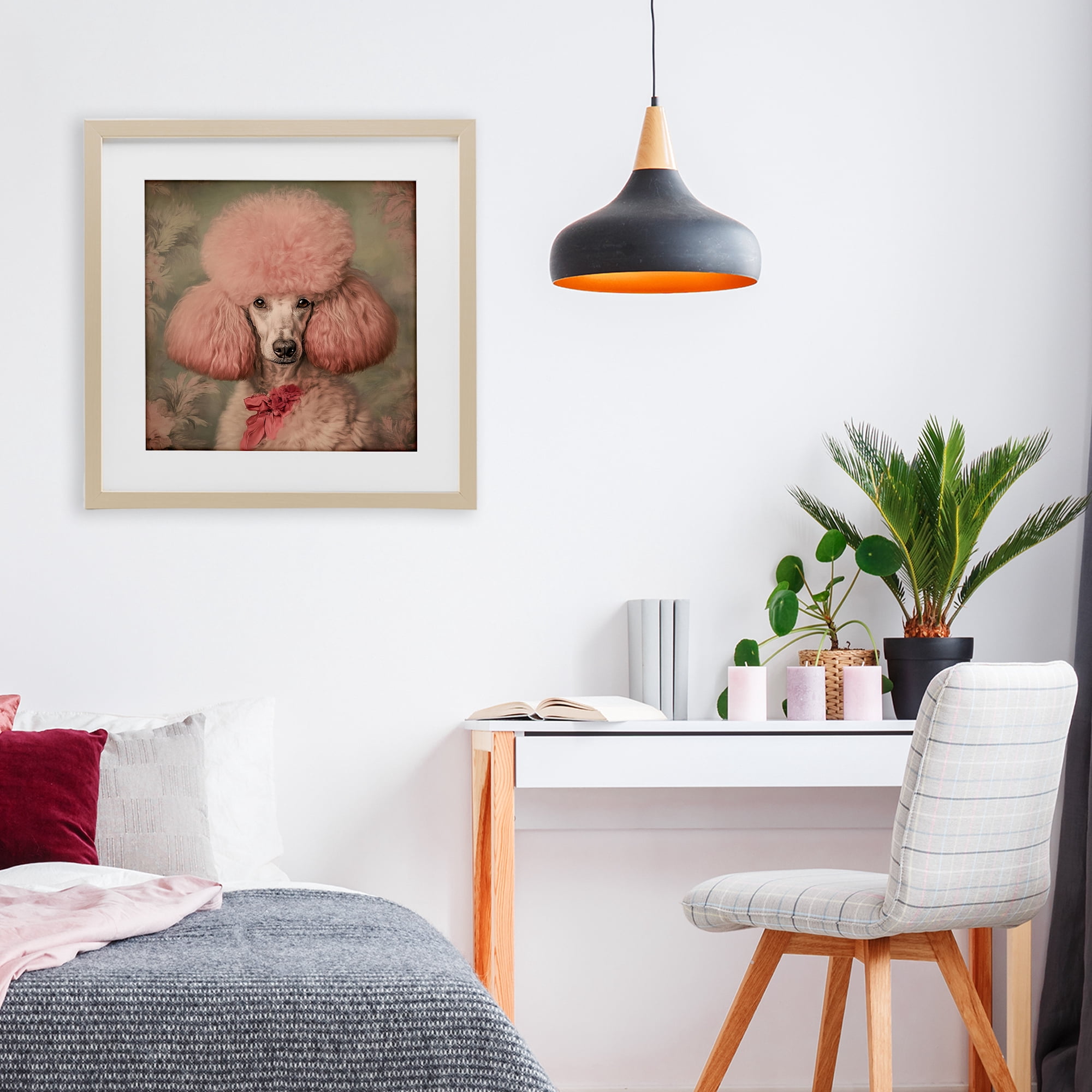Stupell Industries Miss Baroness Blush Birch Framed Print Under Glass, design by Tina LeCour