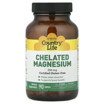 Country Life Chelated Magnesium , 250 mg , 90 Tablets