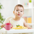 thumbnail image 5 of Vaso de entrenamiento de silicona para bebés, vaso de aprendizaje para niños pequeños con dos asas, vaso abierto para bebés, 6 meses o más, 5 of 5