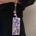 thumbnail image 2 of for Samsung Galaxy Z Fold 6 Case,Cute Bling Glitter Sparkle Stunning Stones Diamond Rhinestone 3D Handmade Pearl Rose Flower with Wrist Lanyard Women Girly for Galaxy Z Fold 6 (Purple), 2 of 9