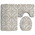 thumbnail image 1 of ABPHQTO Vector floral Juego de alfombras de baño de 3 piezas Alfombra de baño Alfombra de contorno y tapa de inodoro, 1 of 2