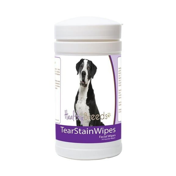 Healthy Breeds 840235173304 Great Dane Tear Stain Wipes - 70 Count