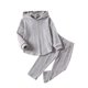 thumbnail image 1 of Gibobby Conjunto para bebé niña Conjuntos de otoño invierno para niña, chaqueta de lana con capucha, pantalones, traje, ropa de ocio de algodón para niños(Gris,3-4 Años), 1 of 5