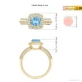 thumbnail image 4 of ANGARA Natural Twisted Rope Cushion Aquamarine Halo Ring in 14K Yellow Gold for Women (Size-6mm) | March Birthstone, Birthday, Anniversary, Jewelry Gift for Women | Natural Aquamarine Ring, 4 of 9