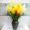 thumbnail image 2 of Famyfamy mulation Flower 5 Forks Reed Artificial Flower Living Room Flower Home Furnishings Decor Wedding Flowers, 2 of 18