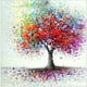 thumbnail image 1 of Pintura de diamante 5D, kits de taladro redondo completo, manualidades pegadas, decoración de la pared del hogar, árbol colorido, 30x30cm JM, 1 of 5