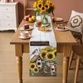 thumbnail image 2 of Yellow Sunflowers Table Runner - 48 Inch Long Western Star Farmhouse White Wooden Cotton and Linen Blended Dress Scarves Farmhouse Table Runner for Kitchen Dining, Coffee Table, 13" x 48", 2 of 8