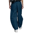 thumbnail image 7 of Hurxie Women’s Hiking Cargo Pants – Lightweight Wide Leg Outdoor Pants with Pockets, High Waisted Drawstring Streetwear Navy,2XL, 7 of 7