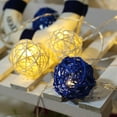thumbnail image 6 of DefiDgd Christmas Globe Rattan String Lights Decoration,String Ball Lights for Birthday Holiday Christmas Wedding Party Home Decoration(Sky Blue), 6 of 7