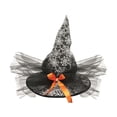 thumbnail image 1 of Sombrero De Bruja De Halloween, Accesorio Para La Cabeza Con Lazo Para Fotos, Color Negro, 1 of 8