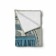 thumbnail image 2 of Rhode Island Soft Flannel Fleece Throw Blanket, United States Ocean State of America Grungy Western Style Illustration, Cozy Plush for Indoor and Outdoor Use, 60" x 80", Multicolor, by Ambesonne, 2 of 6