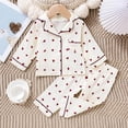 thumbnail image 5 of Baby Boys Pajama Set Valentine Pajamas Long Sleeve Heart Print Button Down Sleep Top Size 6-12 Months Girls Pajamas, 5 of 9