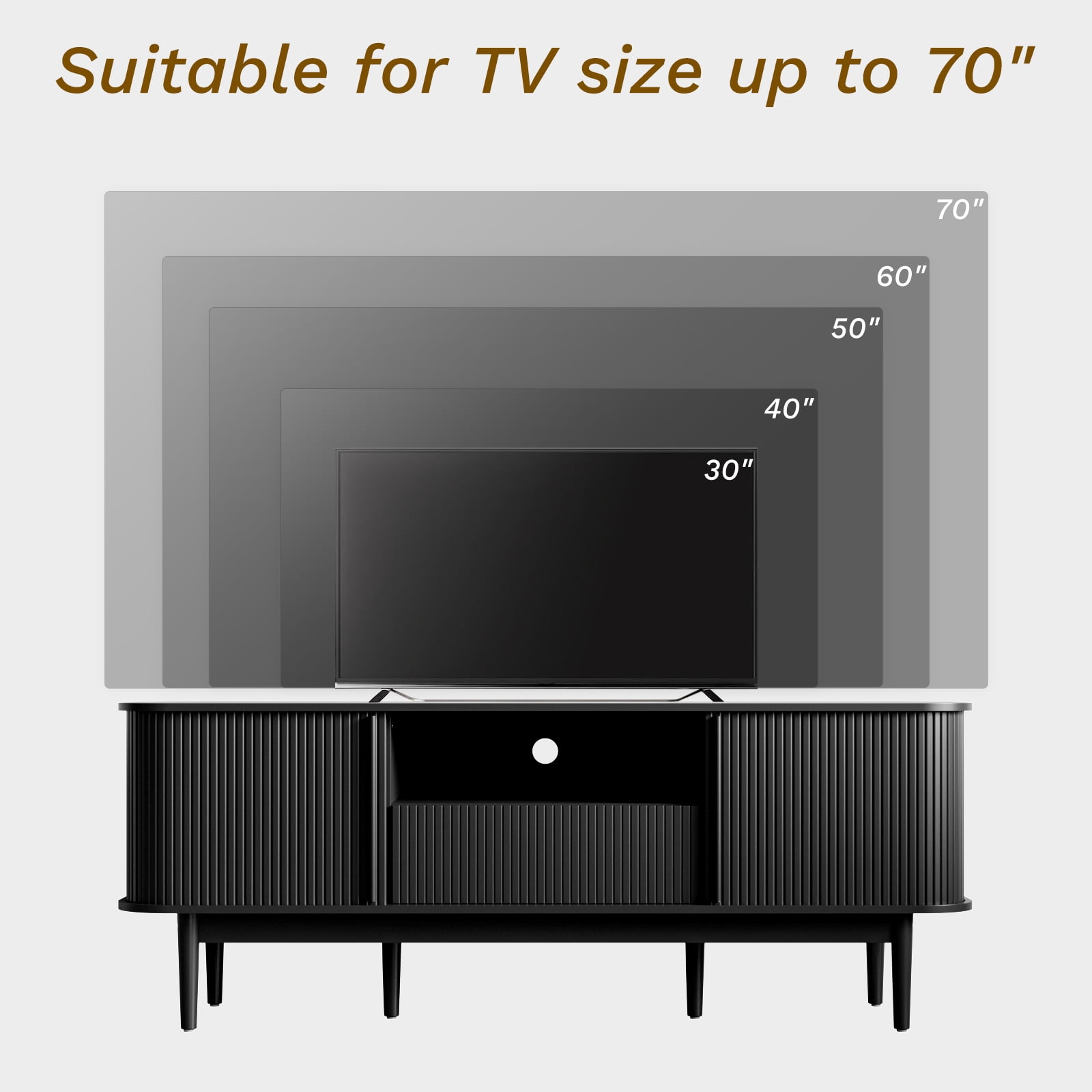 FURNIWAY Modern TV Stand with Storage, Entertainment Center up to 70 Inches