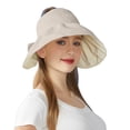 thumbnail image 2 of Cutuoiiu Sun Hat for Women Foldable Wide Brim Sun Hat with Ponytail Hole Two Tone Reversible Beach Hat Adjustable Outdoor Sun Protection Hat for Travel Gardening Hiking, 2 of 8
