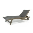 thumbnail image 7 of GDF Studio Leah Outdoor Wicker and Wood Armless Adjustable Chaise Lounge with Pull Out Tray, Set of 2, Gray, 7 of 7