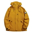 thumbnail image 2 of Women's Outdoor Jackets Lightweight Hooded Windbreaker for Hiking And Casual Wear,Yellow,M, 2 of 3