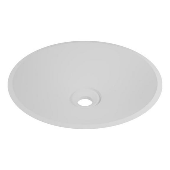 Mahdi Circular Solid Surface Stone Bathroom Sink in White
