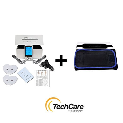 Lifetime Warranty TechCare Pro Tens Unit Massager Unit Electric Massage Set 20 Modes + Fat