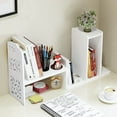 thumbnail image 2 of Desk Shelves Desktop Orgnizer Shelf-White Office Organization for Top of Adjustable Desk Organizers and Corner Bookshelf Table Top Shelving Small Hutch Decorations for Office, 2 of 9