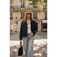 thumbnail image 4 of NAYTOAO Womens Zip Up Stand Collar Jacket Multi Pocket Drawstring Hem Outerwear, 4 of 9