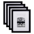 thumbnail image 1 of Set de 4 marcos de fotos Egofine de madera negra con plexiglás, 8 x 10 cm, 1 of 7