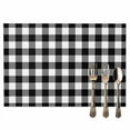 thumbnail image 2 of Farmhouse Vintage Placemats Set of 8, Gingham Checkered Texture Table Mats Washable Heat-Resistant Non-Slip Place Mats for Kitchen Dinner Table Indoor Outdoor Decor,13x19 Inch Black White, 2 of 9