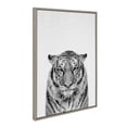 thumbnail image 2 of Kate and Laurel Sylvie Tiger Portrait Framed Canvas Wall Art by Simon Te of Tai Prints, 23x33 Gray, Black and White Animal Art for Wall, 2 of 5