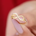 thumbnail image 2 of Rosec Jewels Certified Diamond Infinity Promise Ring for Women (HI-SI Grade) - Love Knot Ring - Ready to Gift for Valentines, 14K Yellow Gold, US 7.50, 2 of 8